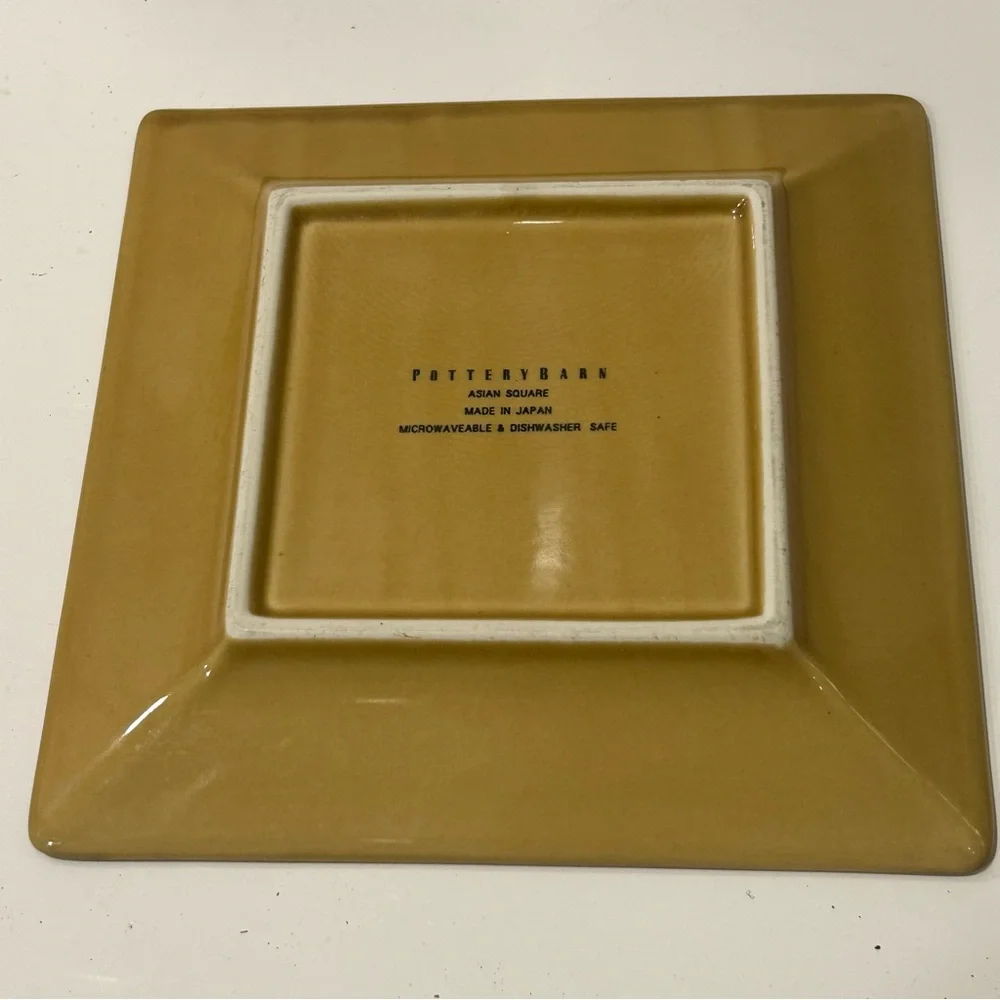 2 Pottery Barn Asian Square Plates 8”